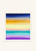 Rainbow Tide — Aquarelle originale — 20x20 cm