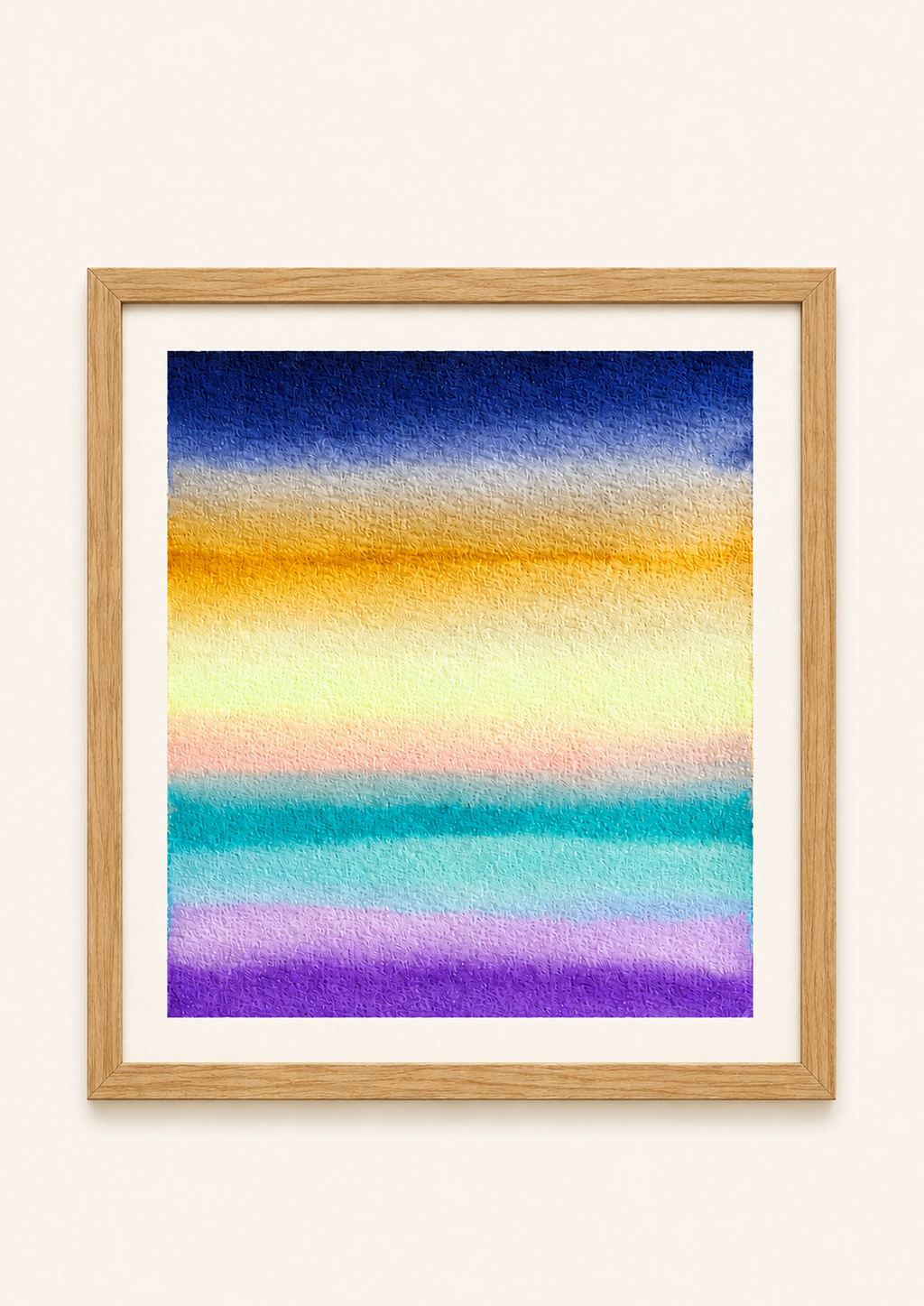 Rainbow Tide — Aquarelle originale — 20x20 cm