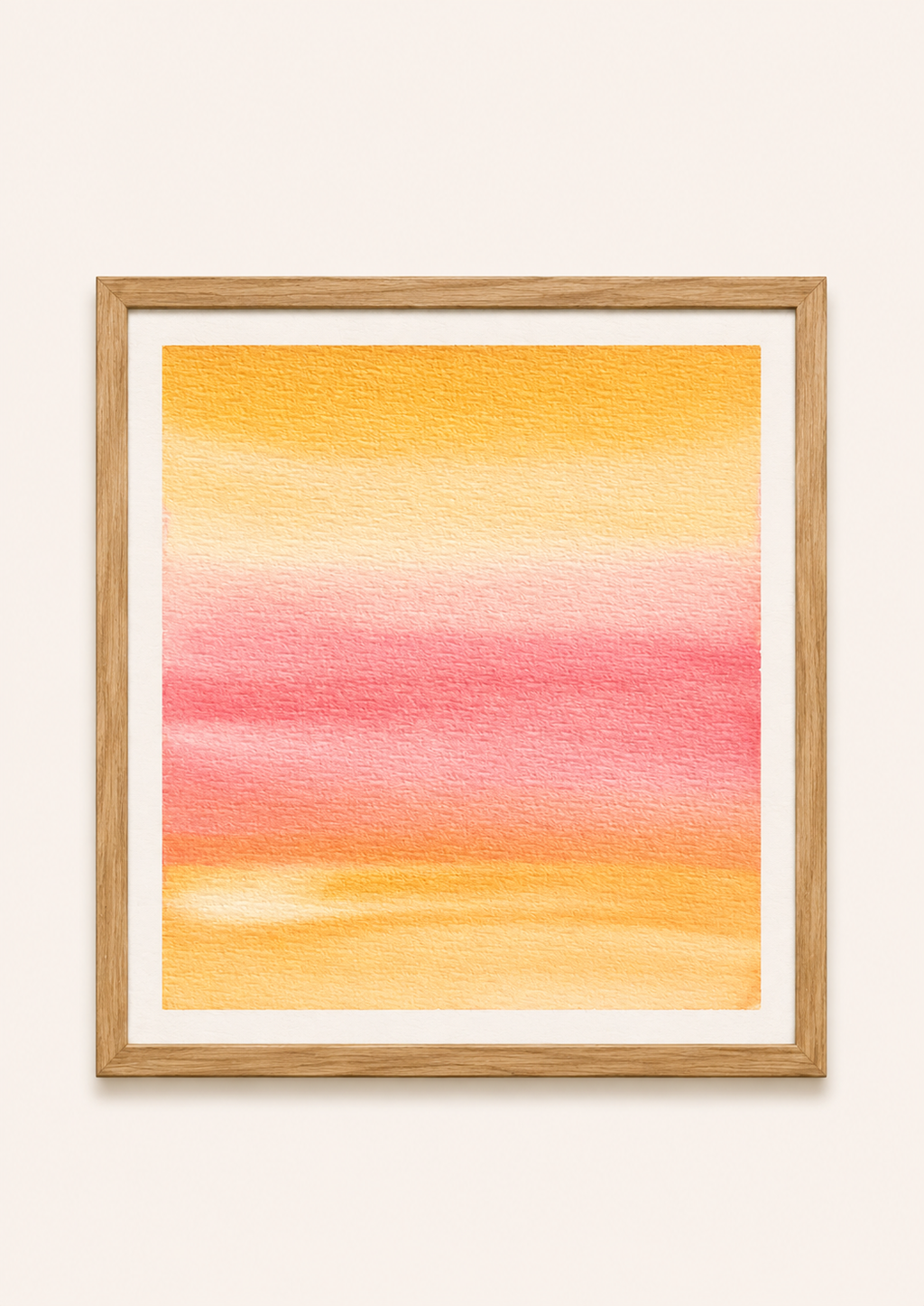 Peach Glow — Aquarelle originale — 20x20 cm