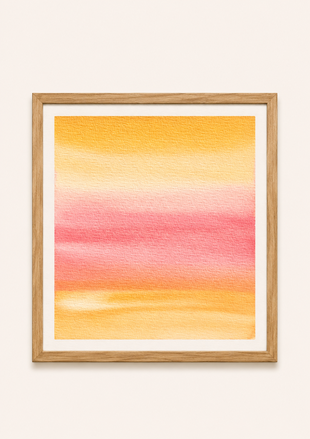 Peach Glow — Aquarelle originale — 20x20 cm