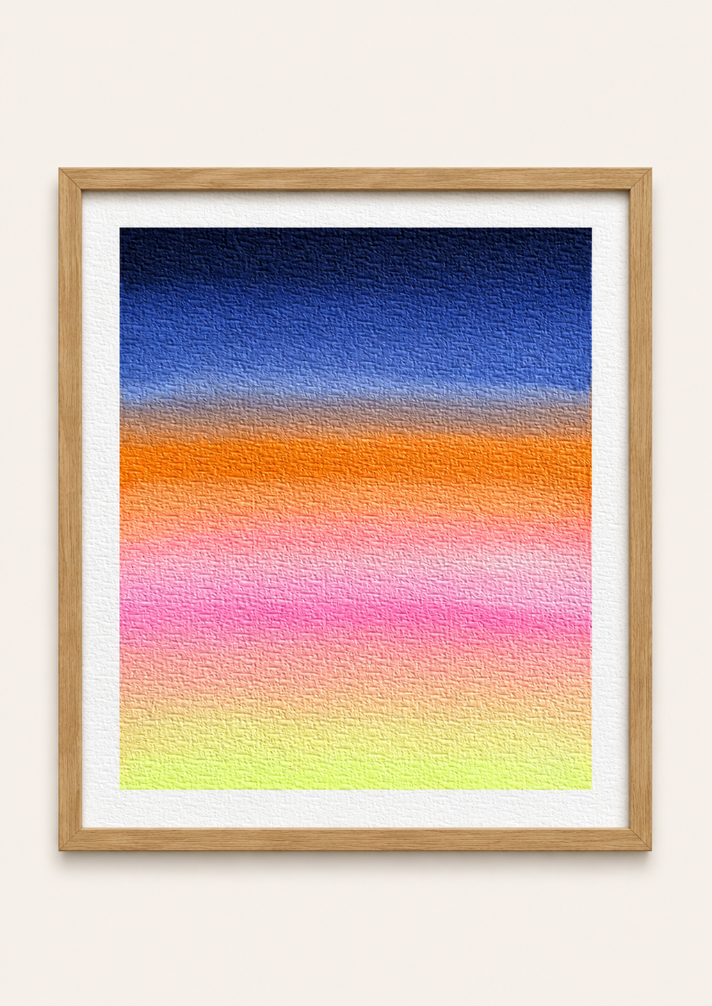 Neon Horizon — Aquarelle originale — 20x20 cm