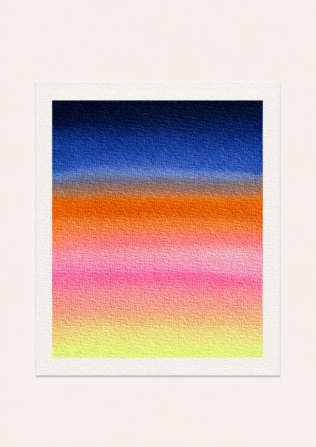 Neon Horizon — Aquarelle originale — 20x20 cm