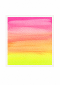 Electric Sunset — Aquarelle originale — 20x20 cm