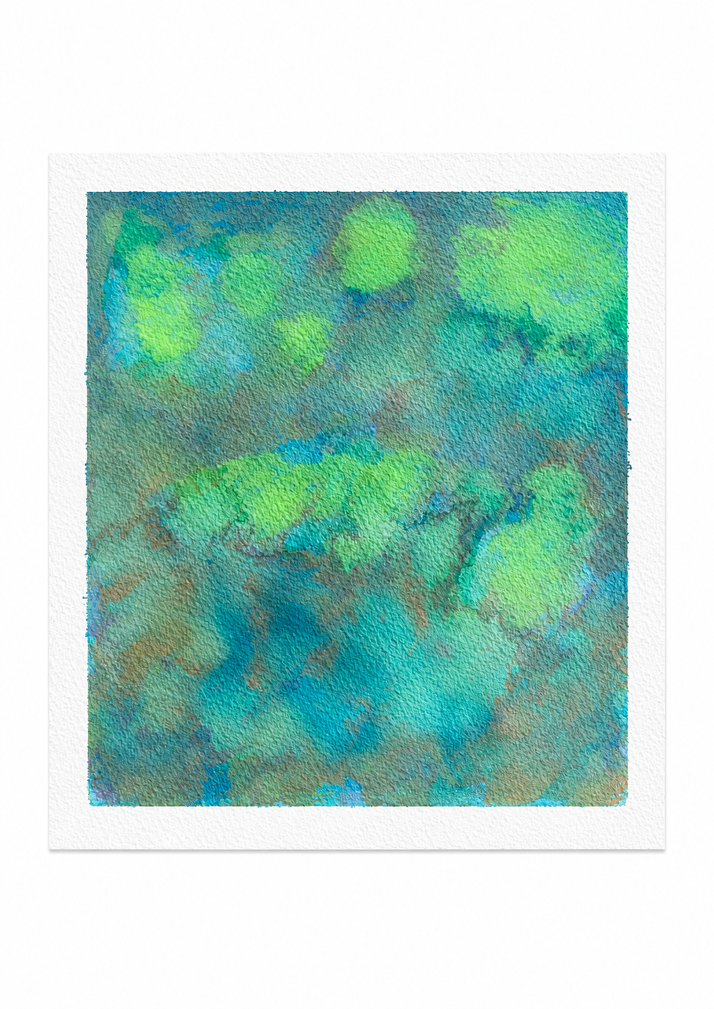Emerald Dream — Aquarelle originale — 20x20 cm