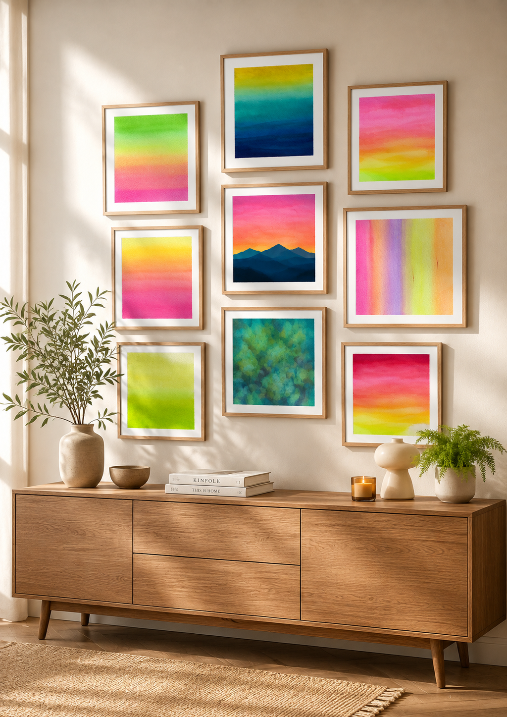 Pastel Mirage — Aquarelle originale — 20x20 cm