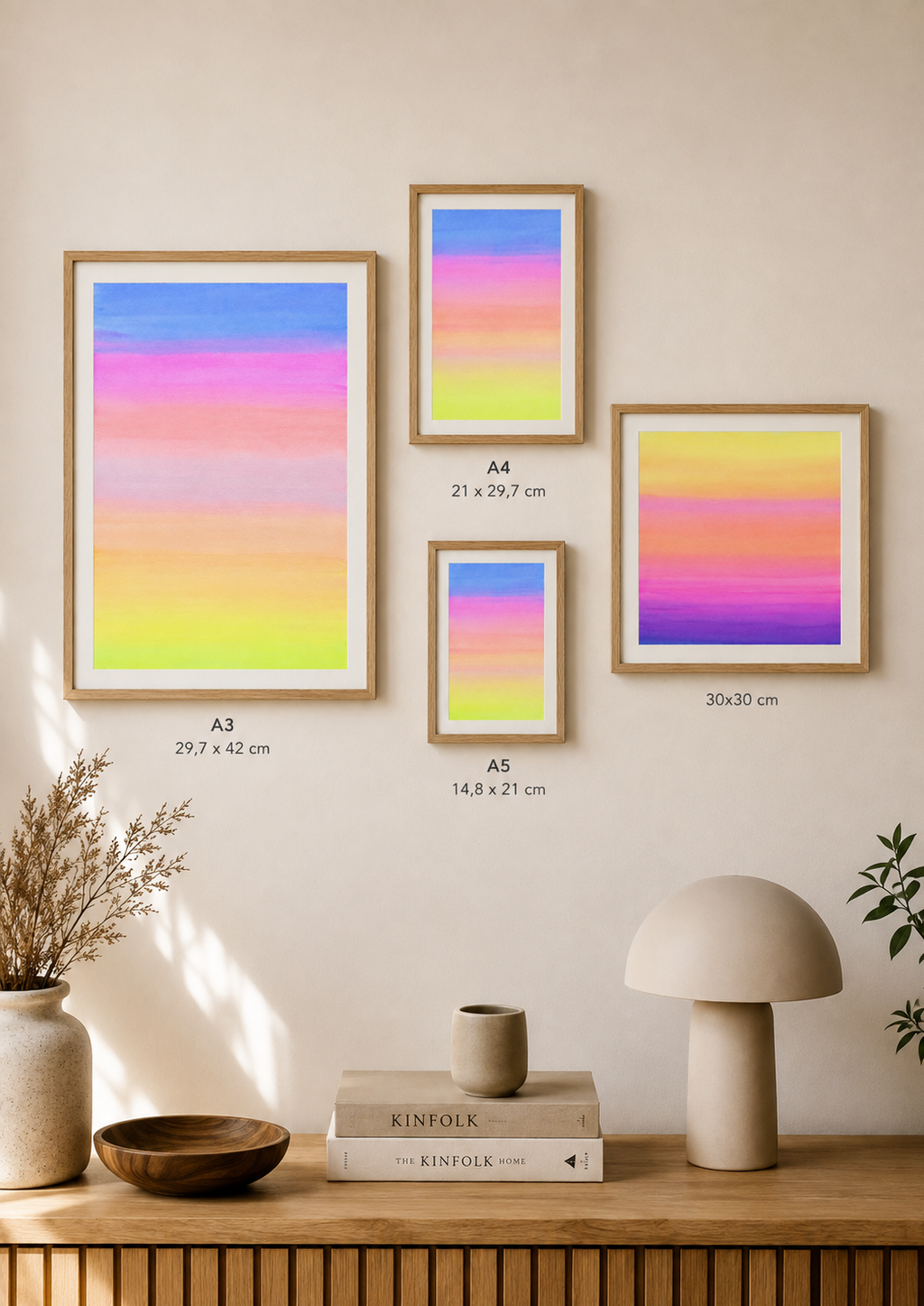 Pastel Glow — Aquarelle originale — A4