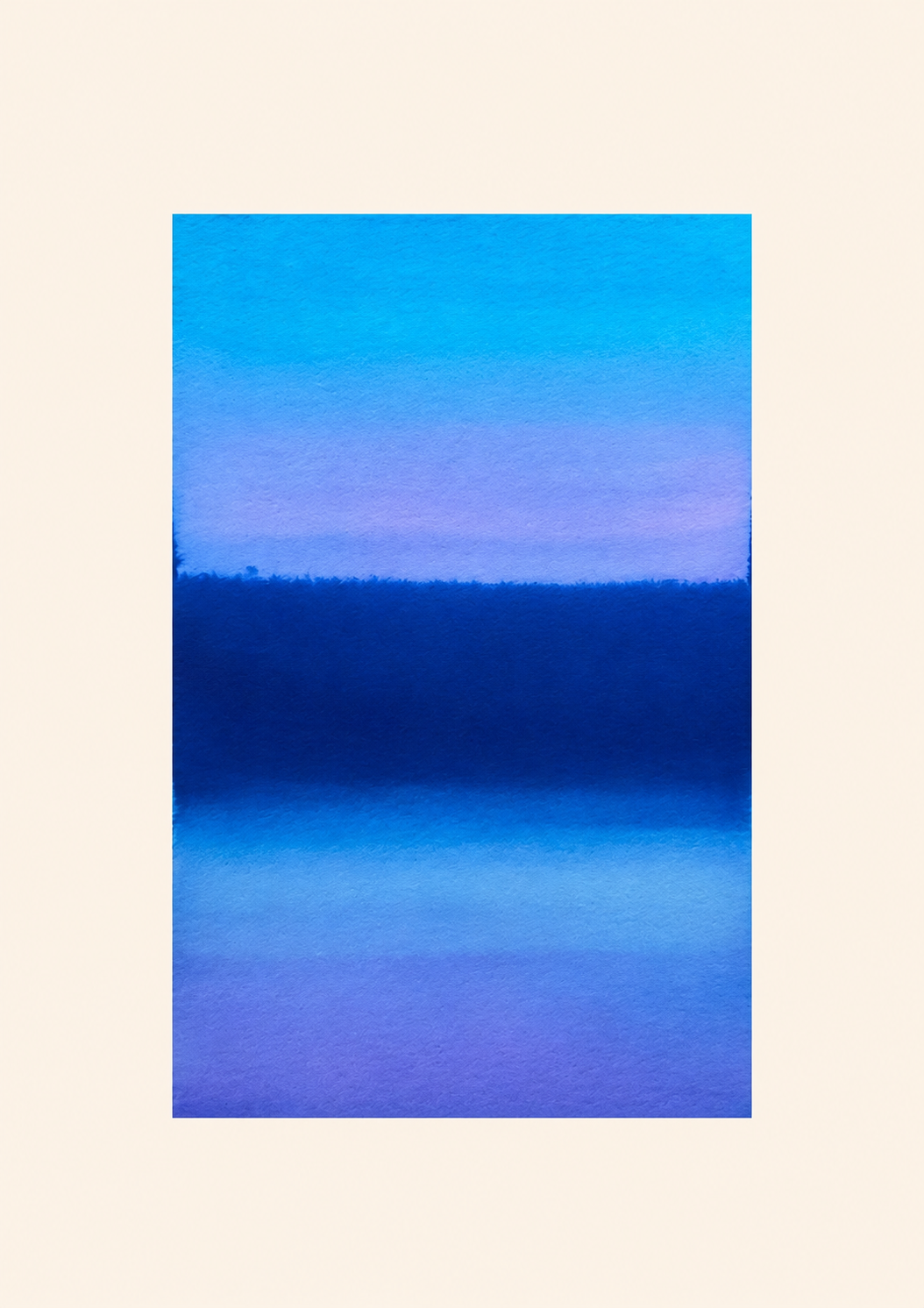 Blue Horizon — Aquarelle originale — A5