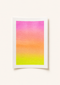 Neon Sunset — Aquarelle originale — A5