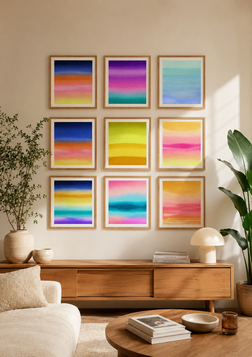 Pastel Glow — Aquarelle originale — 20x20 cm