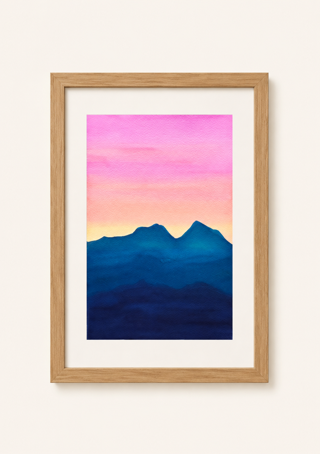Blue Alps — Aquarelle originale — A4