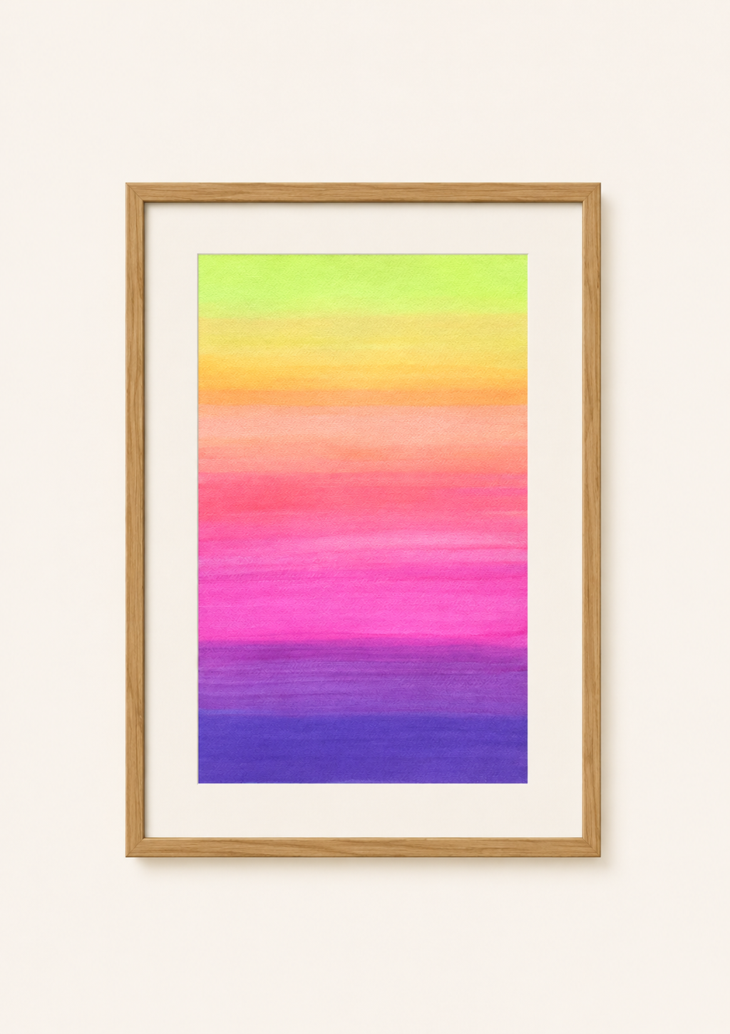 Neon Horizon — Aquarelle originale — A3