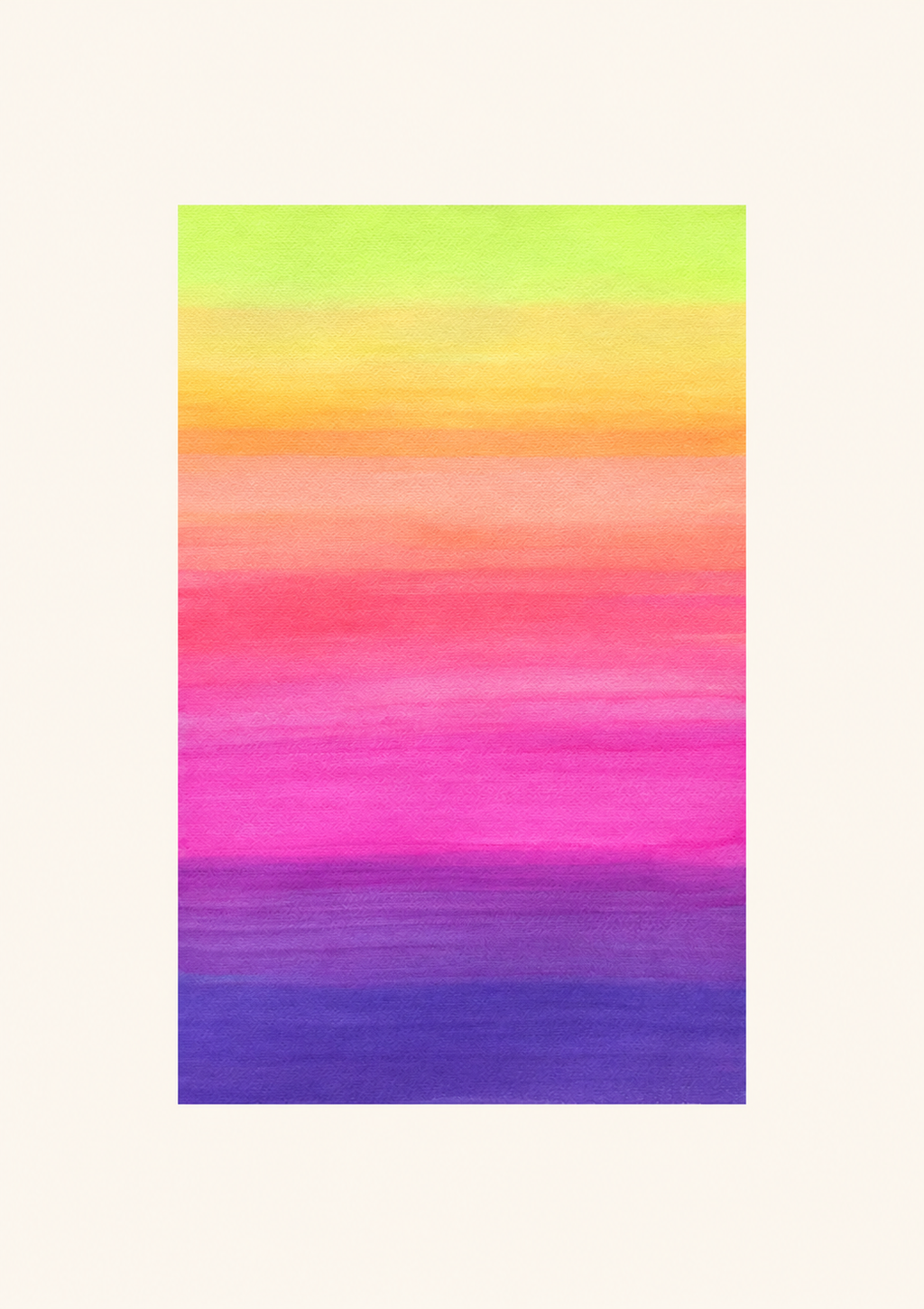 Neon Horizon — Aquarelle originale — A3