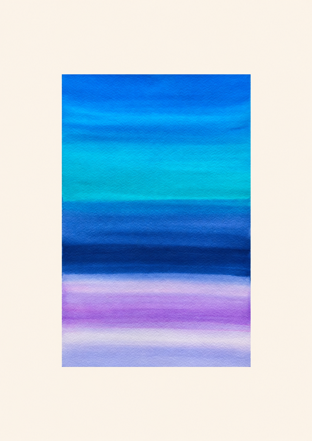 Blue Current — Aquarelle originale — A4