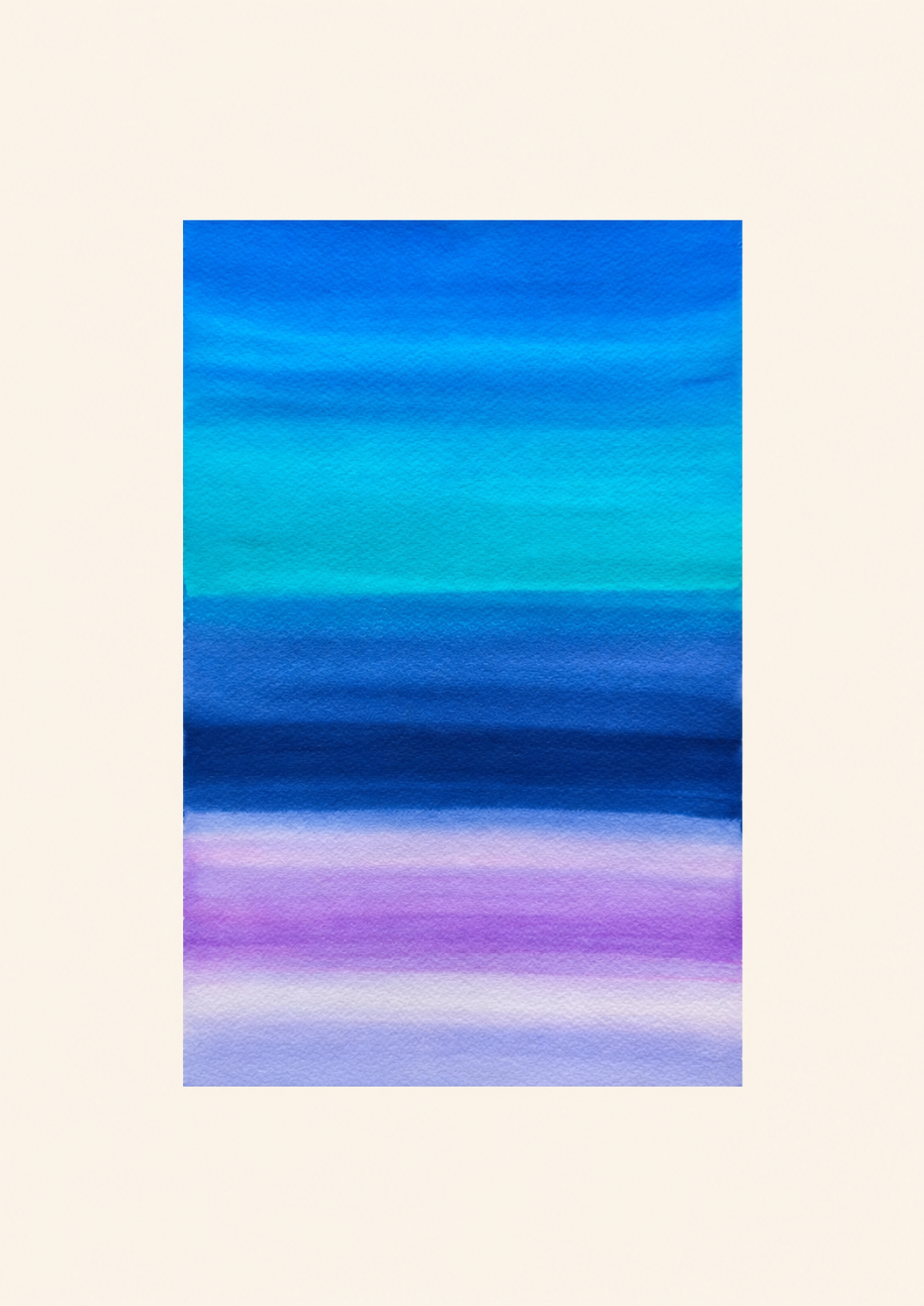 Blue Current — Aquarelle originale — A4