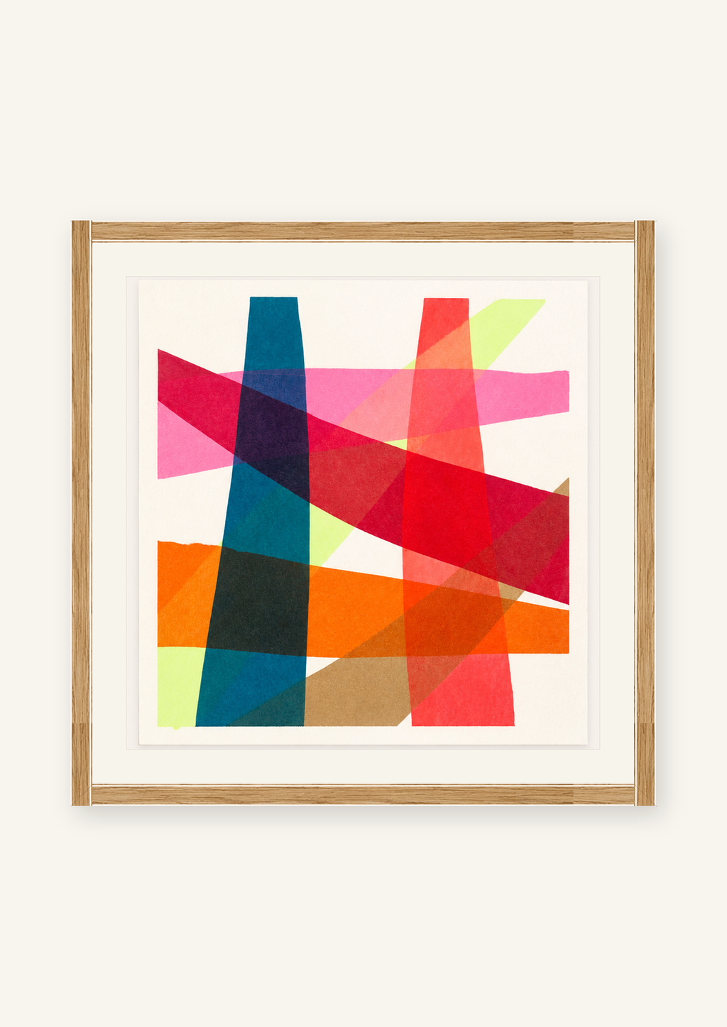 Cruce Neon — Acrylique originale — 30x30 cm